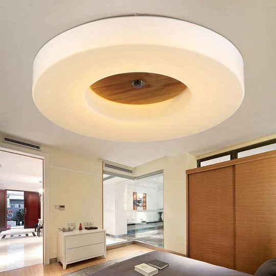 Simple Creative Home Round Solid Wood Ceiling Lamp