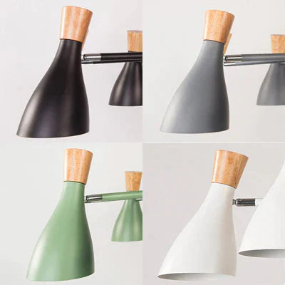Nordic Horn Shape Pendant Light Fixture 3 Lights Metal Hanging Lamp For Living Room