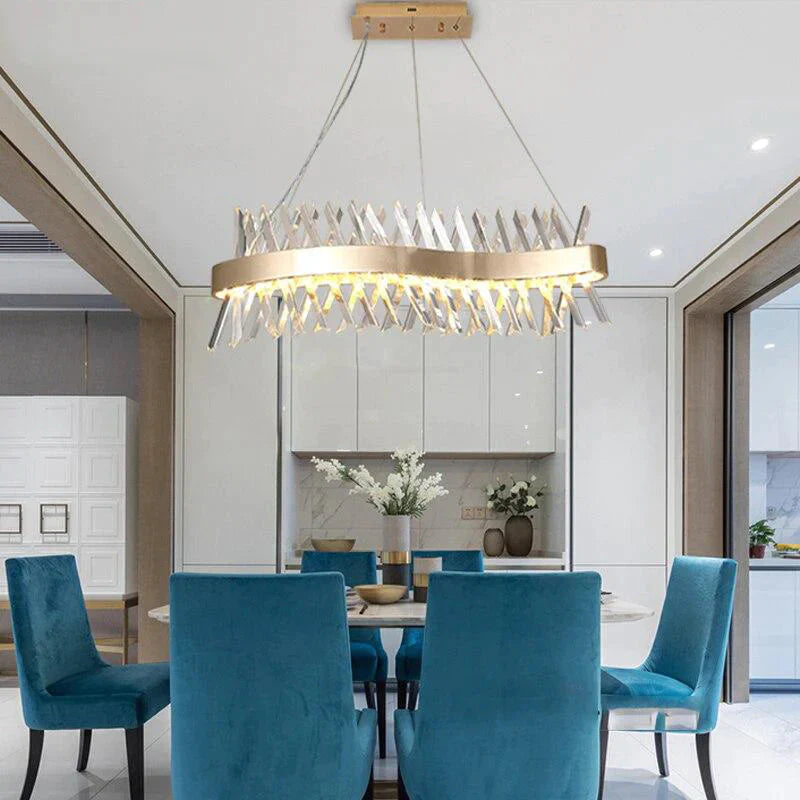 Luxury Crystal Pendant Light Living Room Led Lamps Dining Modern Hanging Lighting Bedroom Kitchen