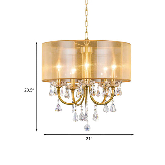 Clear Crystal Glass Candle Ceiling Pendant Light Warehouse 5 Lights Dining Room Chandelier With