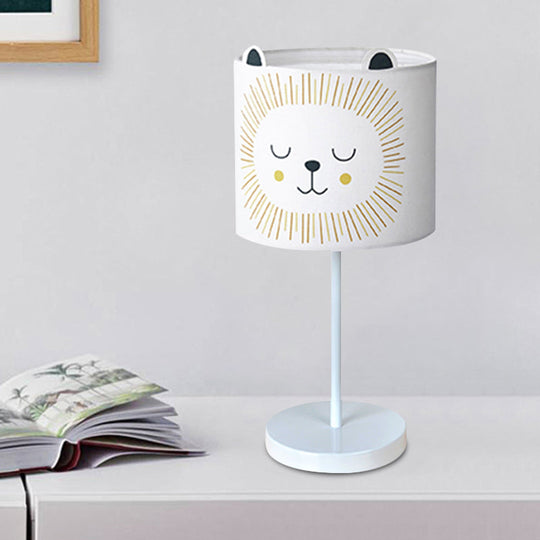 Enif - Contemporary Rabbit Pattern Drum Table Lamp 1 Light Night For White