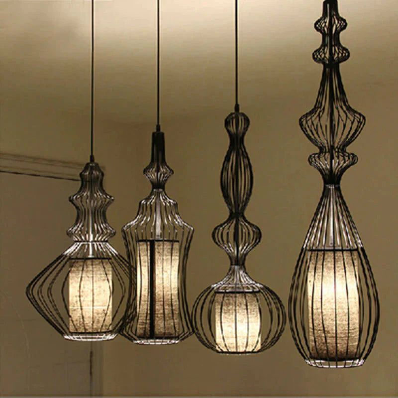 Creative Cafe Retro Birdcage Lamp Chandelier Pendant