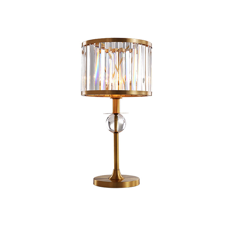 Aurélie - Gold Single Short Cylinder Table Lamp Postmodern Prismatic Crystal Night Light For