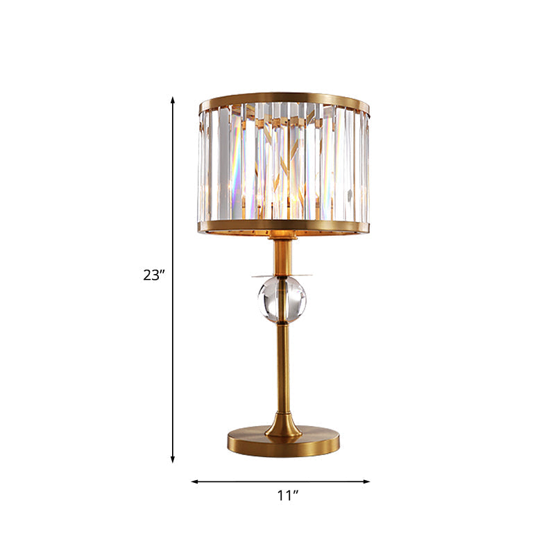 Aurélie - Gold Single Short Cylinder Table Lamp Postmodern Prismatic Crystal Night Light For