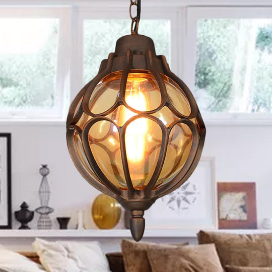 Vintage Style Orb Pendant Lamp Suspension In Black/Bronze/Gold Lighting