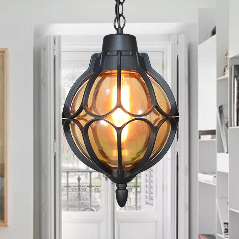 Vintage Style Orb Pendant Lamp Suspension In Black/Bronze/Gold Lighting