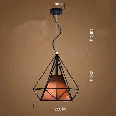 Modern Cage Pendant Light Iron Minimalist Retro Scandinavian Loft Pyramid Lamp Metal Hanging Lamp