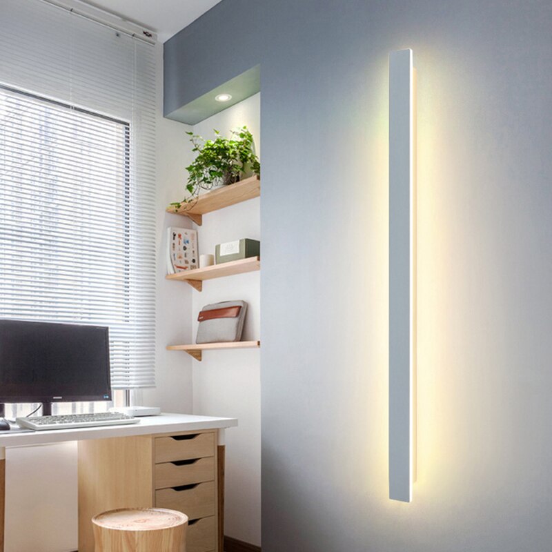 Led Modern Long Wall Lamp Indoor Light Surface Mounted Living Room Sofa Background Sconce Nordic