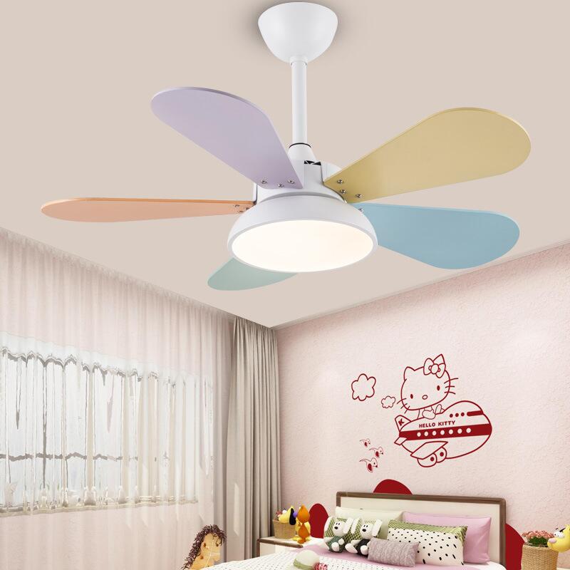 Macaron Ceiling Fan Lamp For Children’s Room - Simple Design Living And Dining Rooms 110V - 260V