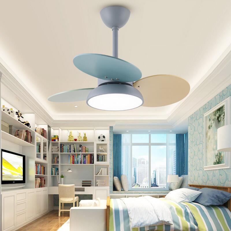 Macaron Ceiling Fan Lamp For Children’s Room - Simple Design Living And Dining Rooms 110V - 260V