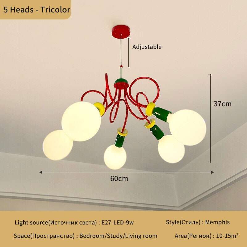 Memphis Design Style Led Ceiling Chandeliers Lights Lamp For Bedroom Children’s Dining Living