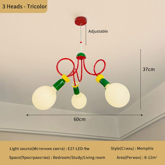 Memphis Design Style Led Ceiling Chandeliers Lights Lamp For Bedroom Children’s Dining Living