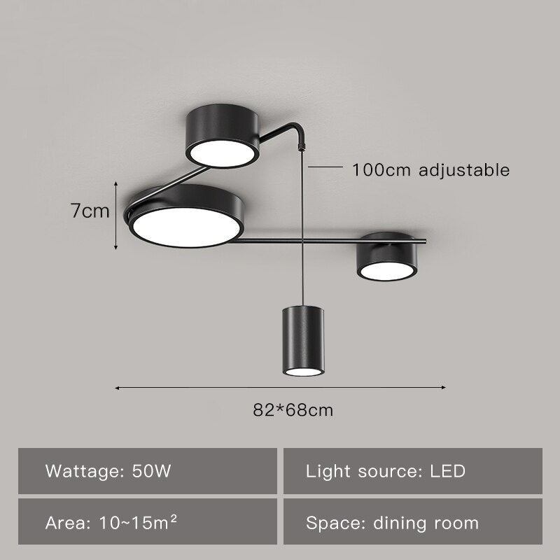 New Modern Led Chandeliers Lights Living Dining Room Study Bedroom Hall Kitchen Lamps Simple