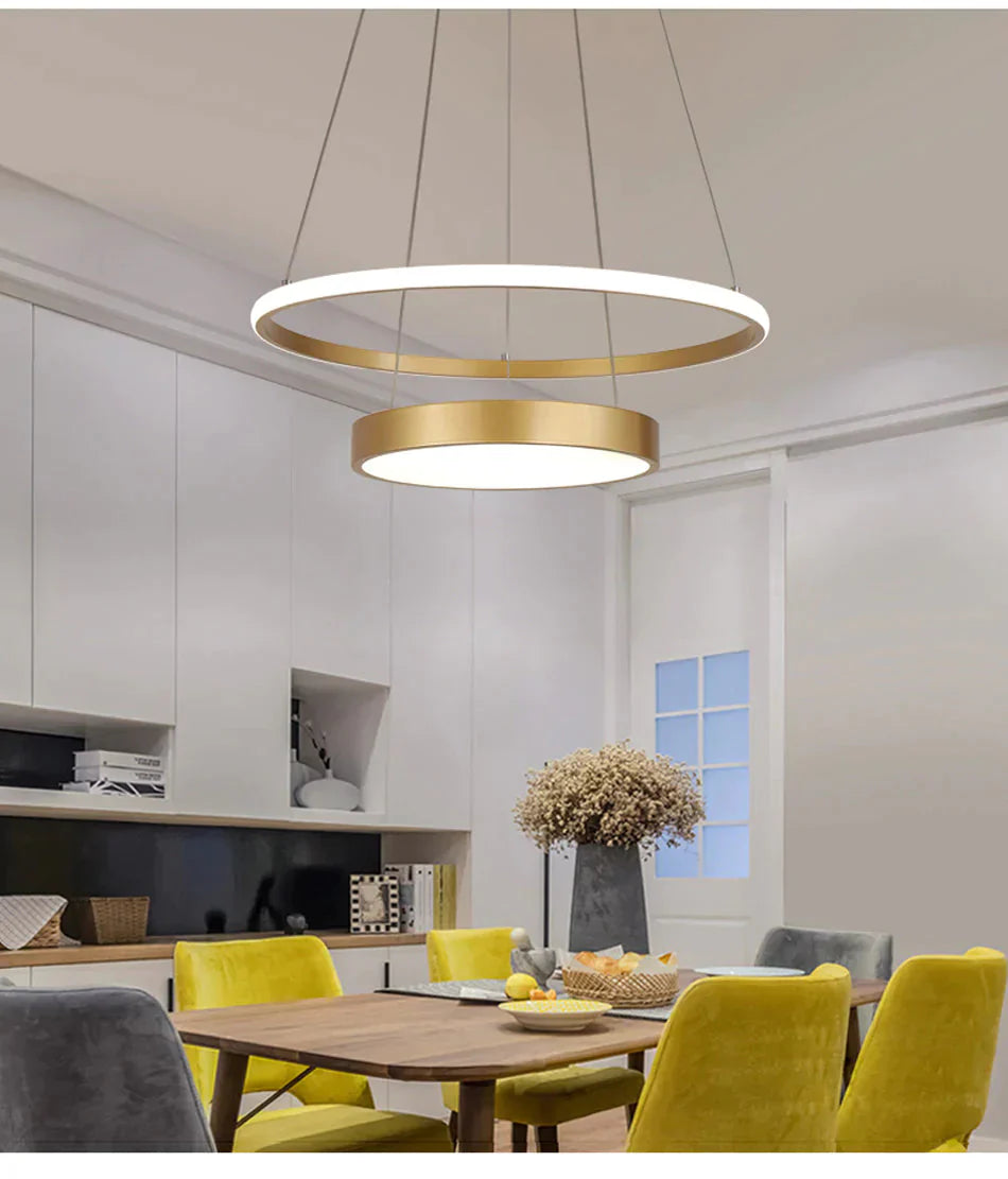 New Dimmable Modern Led Pendant Lights For Dining Room Kitchen Hanging White Or Grey Rc Lamp