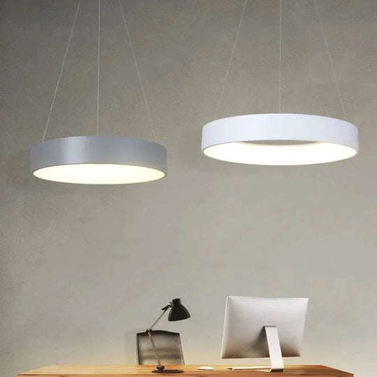 Gray Circle Led Pendant Lights Modern For Dining Room Restaurant Decoration Hanging Lamp Living