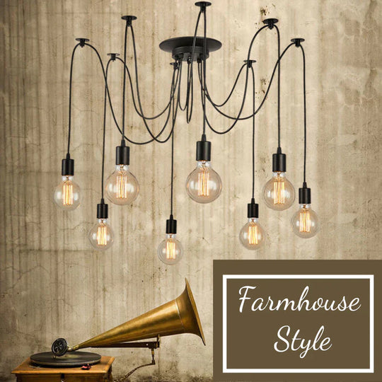 Farmhouse Chandeliers Edison Light Bulb Pendant Lights Rustic Fixtures