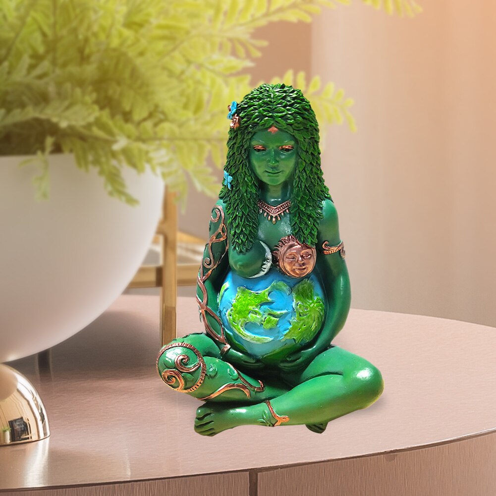 Ghia Mother Earth Resin Statue: Three Dimensional Art Decor For Home And Garden Items