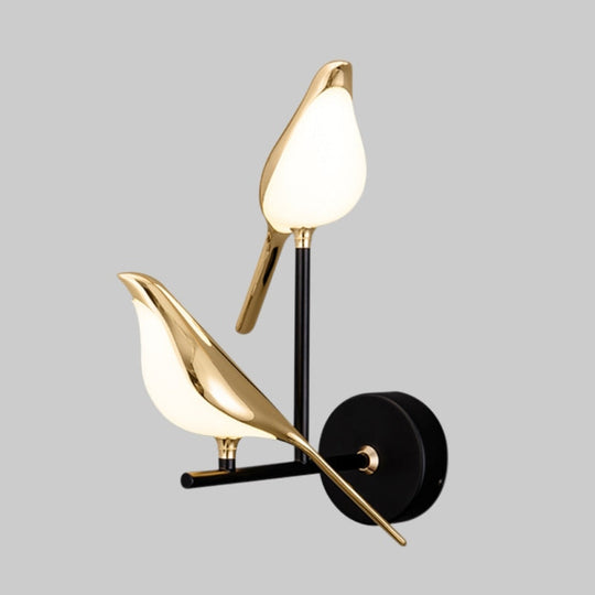 Creativity Bird Design Gold Plating Led Wall Lamps Hallway Stairs Sconce Lamp Living Room Bedroom