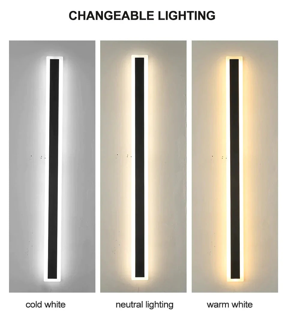 Waterproof Outdoor Lighting Tall Led Wall Lamp Ip65 Aluminum Dimmable Light Garden Porch Sconce