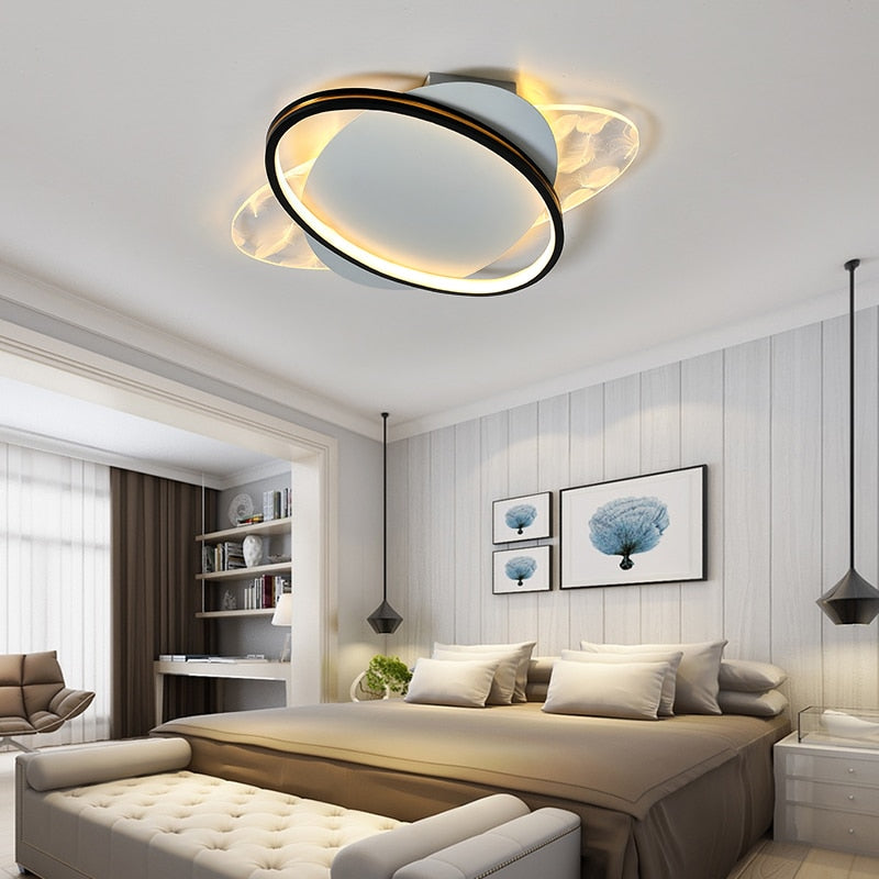 Postmodern Minimalist Creative Bedroom Led Chandeliers Ultra-Thin Nordic Luxury Living Room Circular