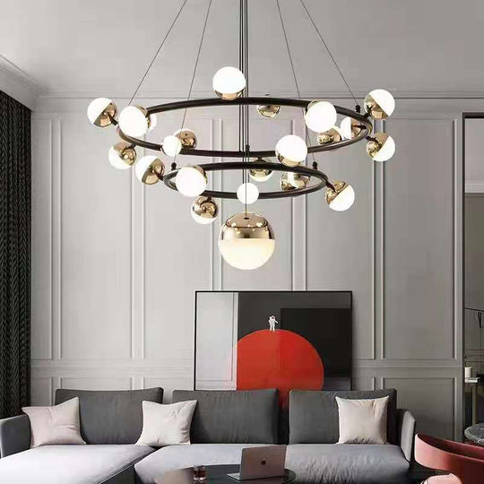 Simple And Creative Living Room Molecular Golden Chandelier Bedroom Nordic Personality Modern