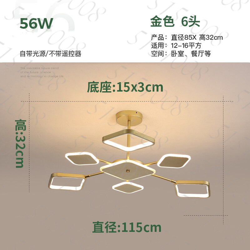 Modern Led Variety Square Chandelier Lighting For Living Dining Room Bedroom Kitchen Hanging Lamp