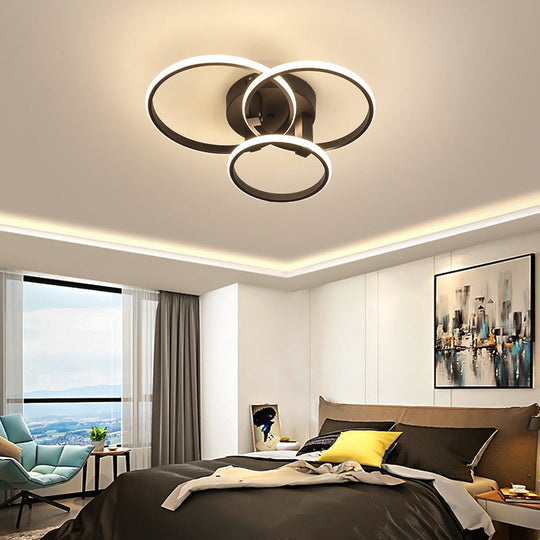 Hot Led Chandelier Lights Dimmable+App Rings Designer For Living Room Bedroom Ceiling Modern