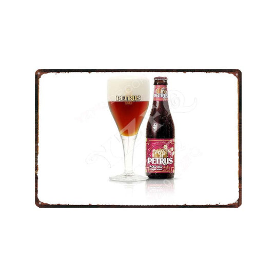 Vintage Belgium Beer Tin Signs: Vedett Petrus Retro Metal Plates Du - 9170 / China 20X30Cm Wall
