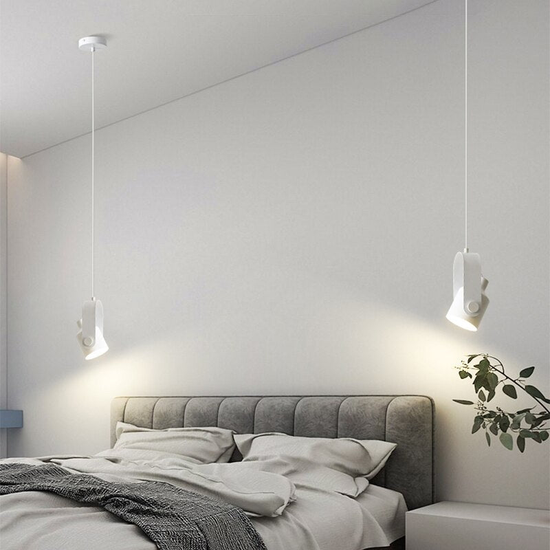 Japanese Style Modern Minimalist Art Bedside Hanging Pendant Light Chandelier Lighting