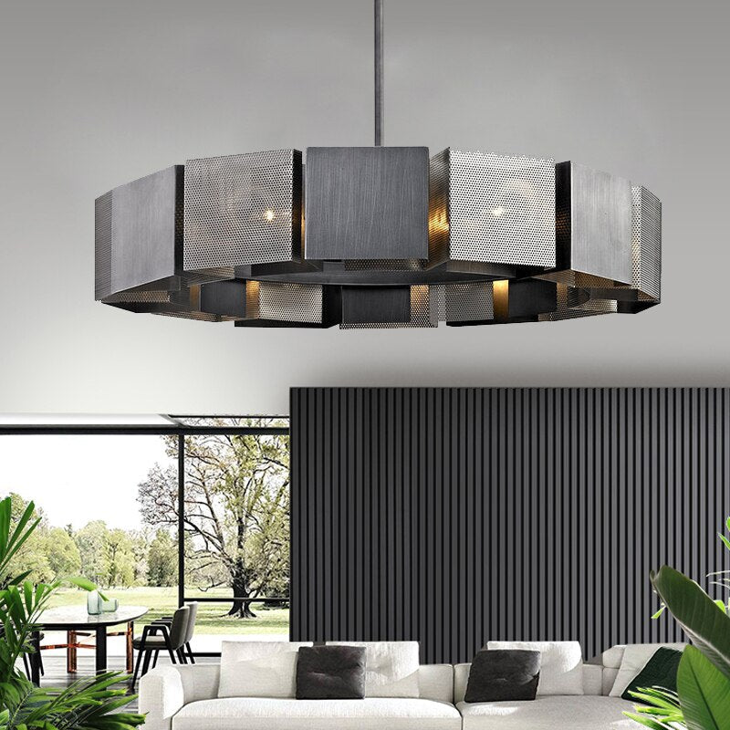 Emily’s Modern Luxury Round Black Metal Chandelier Chandeliers