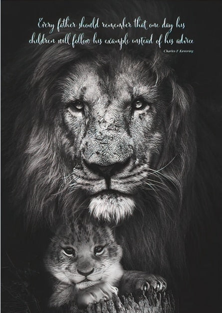 Luxury Black And White Lion Oil Print - Canvas Animal Art For Home Decor 30X40Cm No Frame / 4