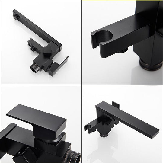 Bathroom Bathtub Faucet Black Flooring Standing Single Handle Cold And Hot Water Mixer Tap Crane