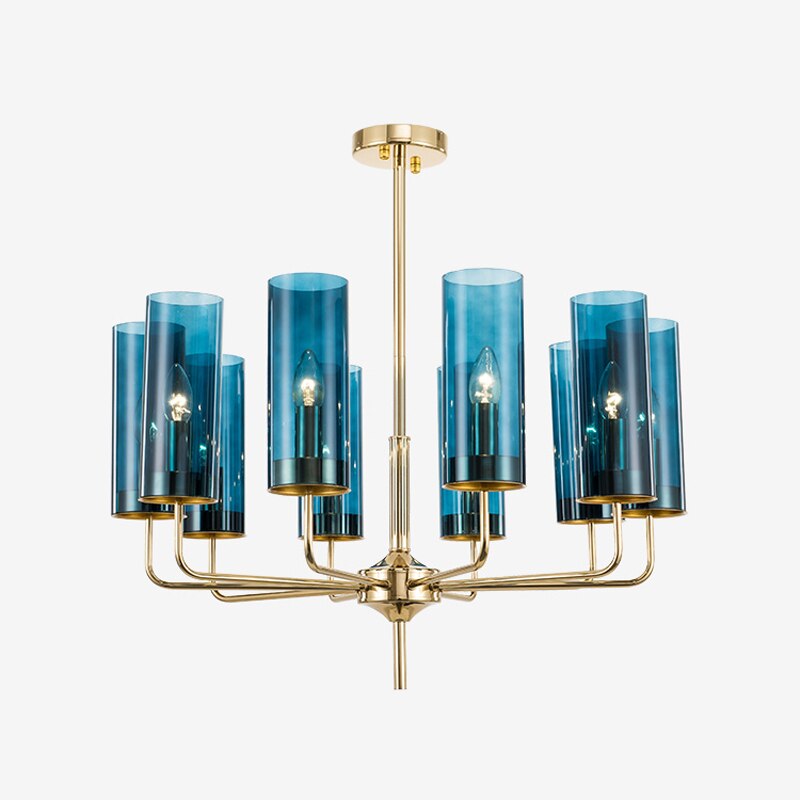 Frida - Blue Cognac Glass Led Chandeliers For Elegant Living Spaces Pendant Light