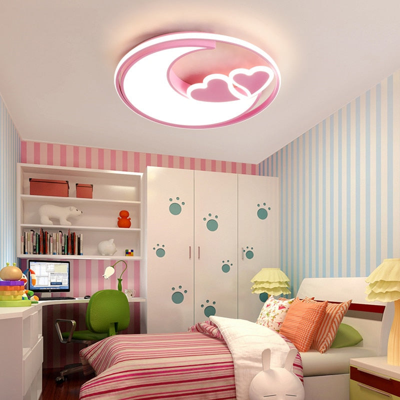 Heart Shape Ceiling Lights For Girls Room Kids Bedroom Light Baby Girl Lamp Child Princess