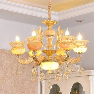 European Style Duplex Building Large Chandelier Villa Hollow Living Room Luxury Hotel Lobby