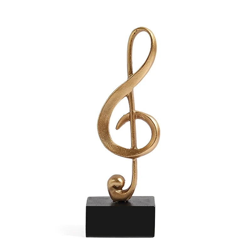 Home Decor Accessories Figurine Decorative Art Statuette Golden Musical Note Handicraft Living Room