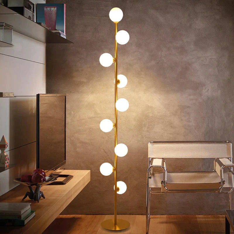 Modern Led Floor Lamp Glass Ball Gold Lamps For Living Room Bedroom Study Nordic Home Decor Light
