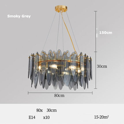 Art Deco Led Postmodern Glass Iron Chandelier Lighting Lustre Suspension Luminaire Lampen For