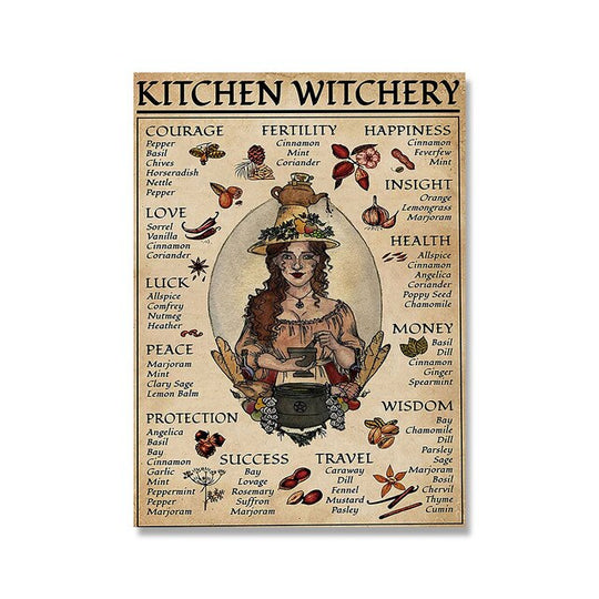 Humorous Kitchen Witchery Canvas Art Prints And Posters 20X30Cm Unframed / 7 Wall Painting