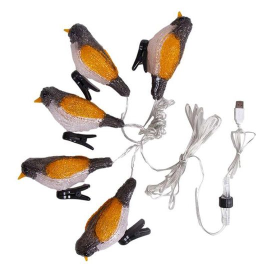 Led Solar Light Cute Bird Style Outdoor Waterproof Fairy Lights String Garden Courtyard Christmas