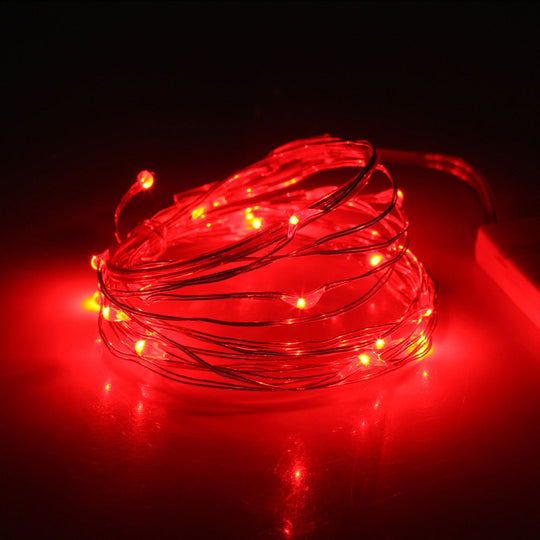 Battery Powered 1M / 2M/3M Diy Led String Light Mini Fairy Lights For Gazebo And Outdoor Use Red