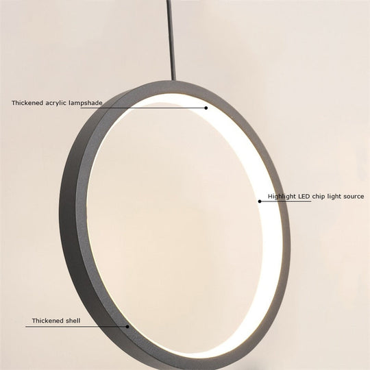 Ring Pendant Lights Bedroom Parlor Hanging Lamp Indoor Lighting Bedside Hanglamp Restaurant Bar