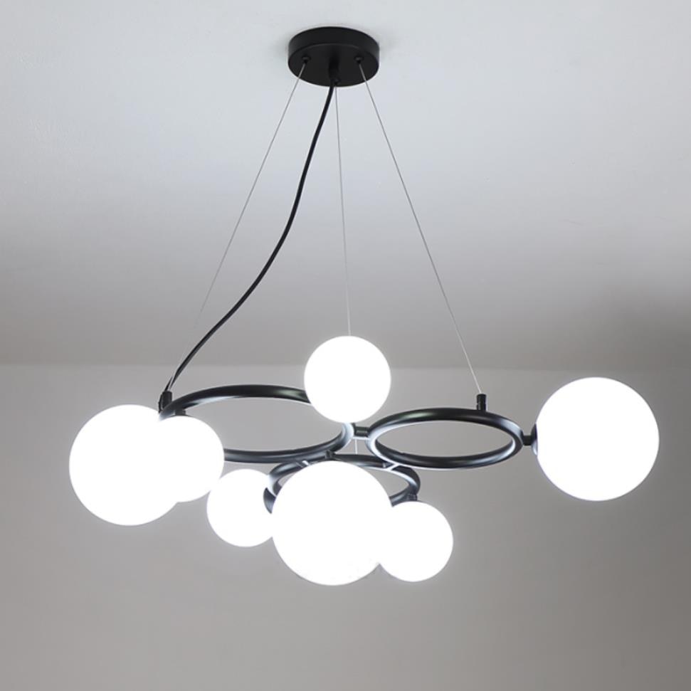 Modern Design Led Transparent Glass Ball Gray White Hanging Pendant Light Lighting