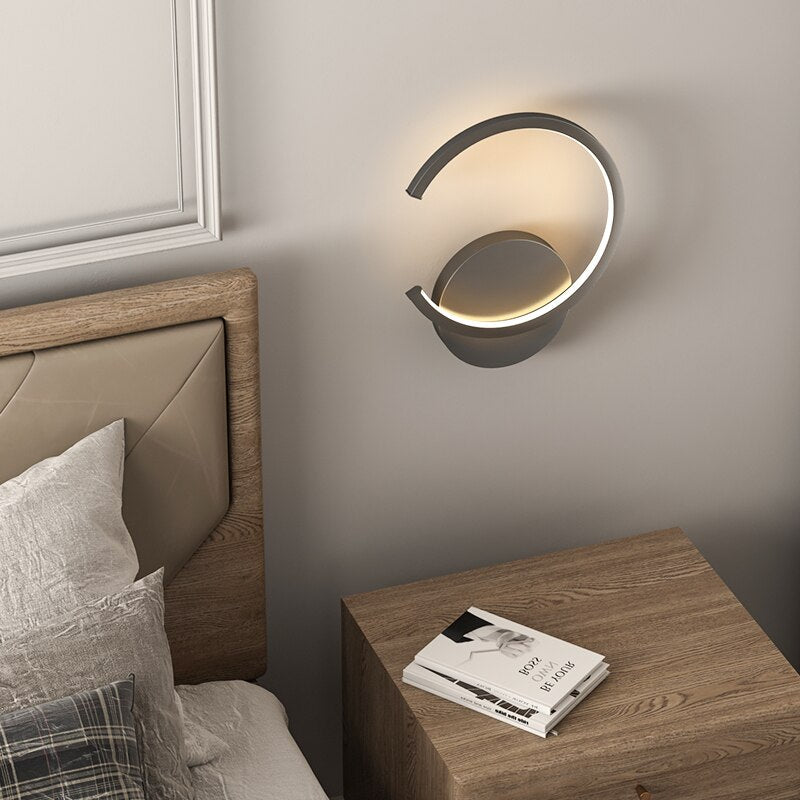 Modern Led Wall Lamps Living Room Bedroom Bedside Sconce Black White Coffee Color Lamp Aisle Indoor