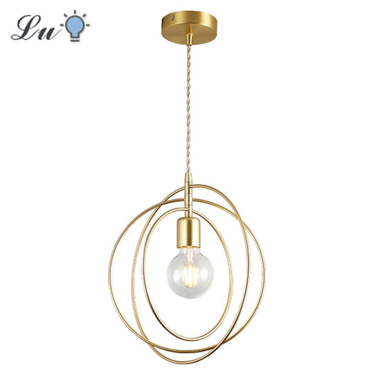 Led Pendant Lights: Golden E27 Hanging Lamp For Living Room Decoration And Kitchen Lighting Light