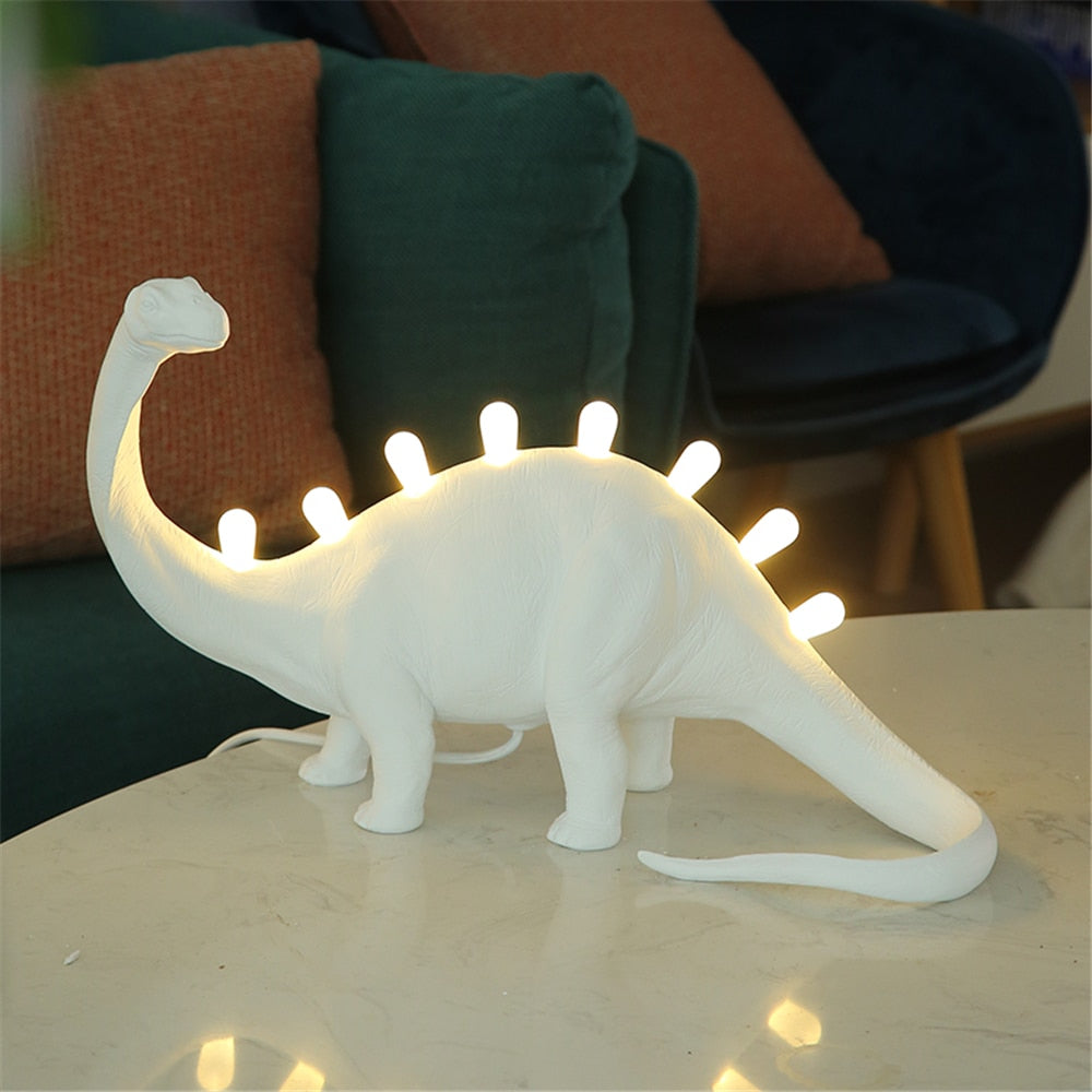 Jurassic Dinosaur Resin Table Lamps - Brontosaurus & T - Rex Led Desk Lamp Home Art Decor Bedroom