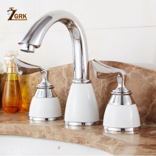 3 Pieces Set Bathtub Faucet Deck Mounted Gold Luxury Bathroom Tub Mixer Holes Widespread Bath Sink