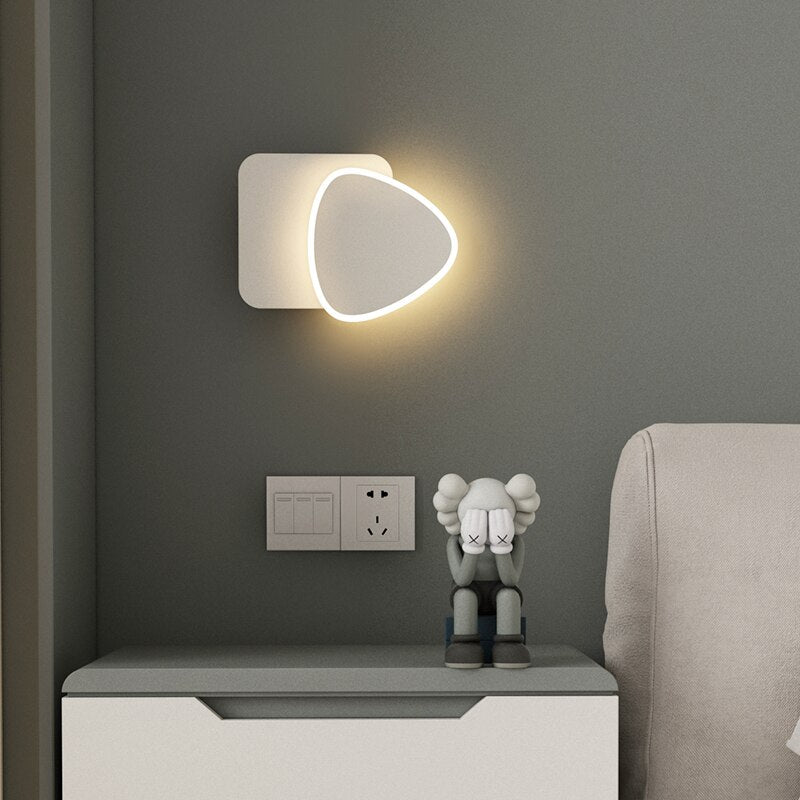 Modern Led Wall Lamps Living Room Bedroom Bedside Sconce Black White Coffee Color Lamp Aisle Indoor