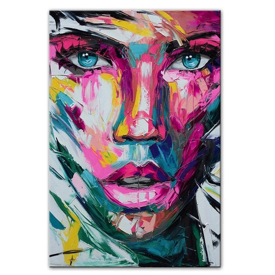 Abstract Woman Portrait Graffiti Canvas - Modern Art For Living Room Decor 40X60Cm Unframed / Jk757