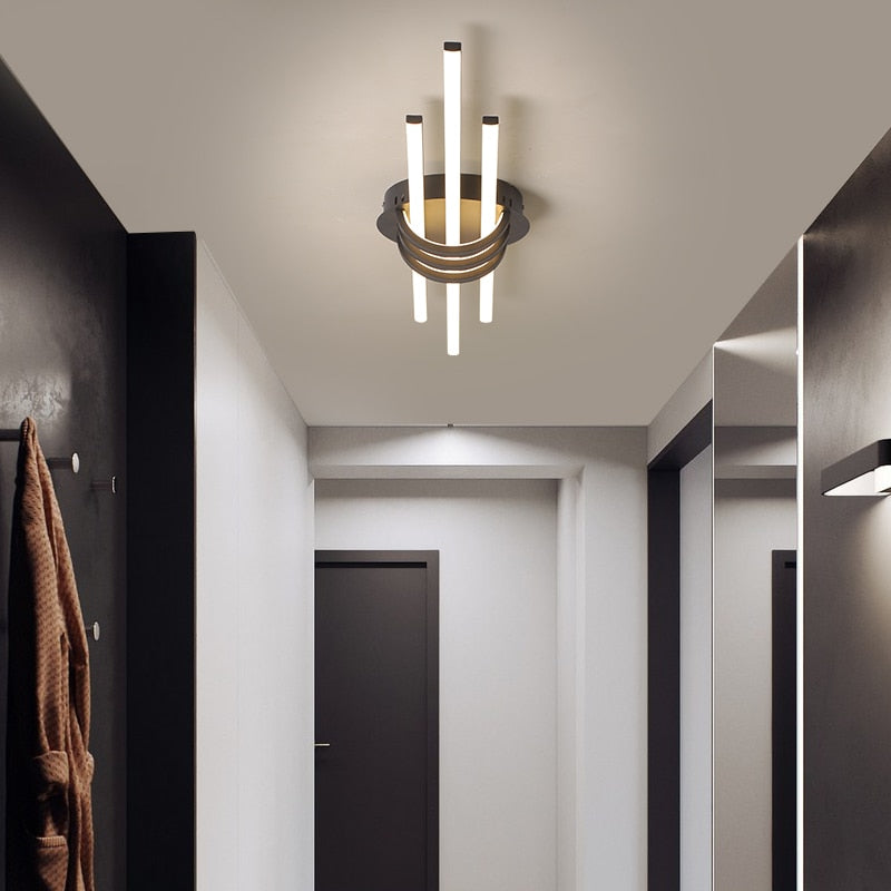 Modern Led Chandeliers For Bedroom Corridor Foyer Living Room Matte Black/White Ceiling Chandelier
